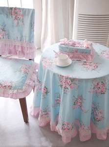 Shabby and Elegant Blue rose/pink gingham Matching table cloth  