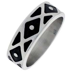  Sterling Silver Hand Made Band Ring with Native American 
