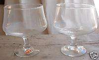 Brandy Snifter Glasses Hand Blown Mexico Clear NICE  