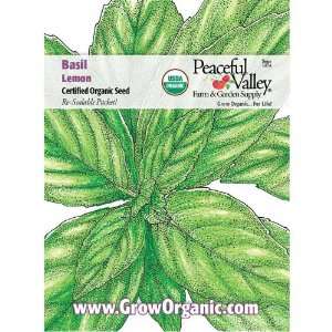  Organic Basil Seed Pack, Lemon Patio, Lawn & Garden