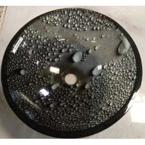 Black Tempered Glass Shell Vessel Sink Bowl Bathroom Vanity Sink A58
