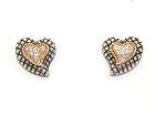 New Candela 18k Gold Sterling Diamond Heart Earrings