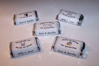 120 Personalized Wedding Miniature Candy Wrapper Favors  