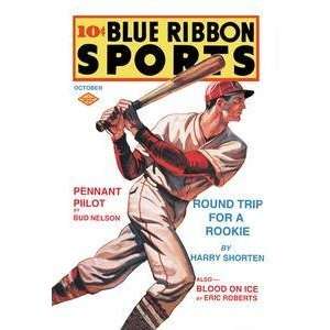  Vintage Art Blue Ribbon Sports Round Trip for a Rookie 
