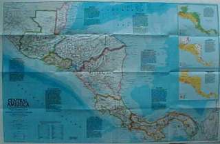 Map COSTA RICA BELIZE PANAMA Central America Maya Tikal Honduras 