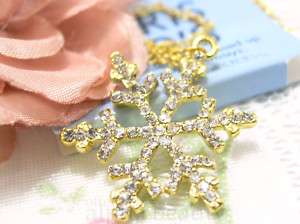Paris Kids Japan Jewelry   Diamond Snowflakes Necklace  
