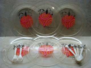 Vintage Clear Snoopy Plastic Plates Spoons and Forks  