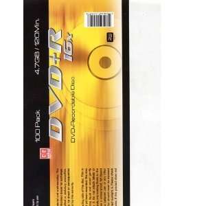    GQ DVD R 4x Recordable Disc   4.7GB/120 min   50 pack Electronics