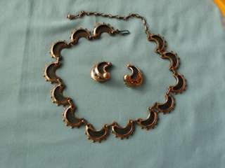 Vintage Renoir Copper Necklace & Earrings Set 1950s  