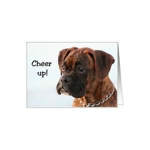 Cheer up Brindle Boxer Puppy Card