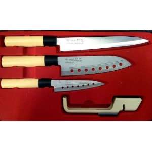   Sushi Santoku Chefs Knife Knives Cutlery Set w/case