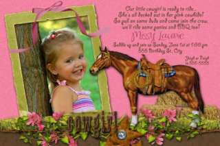 Photo WESTERN Cowgirl Birthday Party Invitations  