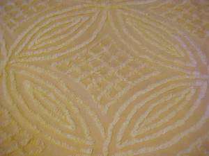 CHENILLE BEDSPREAD, for CRAFTS, YELLOW CIRCLES  