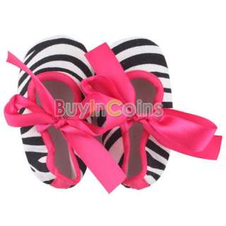 Boutique Lovely Baby Girl Zebra Animal Print Soft Crib Shoes  