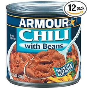 Armour Chili with Beans, 15 Ounce (Pack of 12)  Grocery 