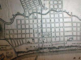   Civil War newspaper w Map MEMPHIS Tennessee VERY DETAILED street names