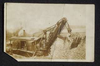  Railroad Heavy Duty Steam Shovel Digging Out a Cut Action Shot  