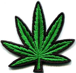 Pot leaf ganja marijuana weed retro boho hippie applique iron on patch 