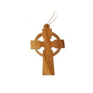  Olive Wood Celtic Cross Ornament (5H)