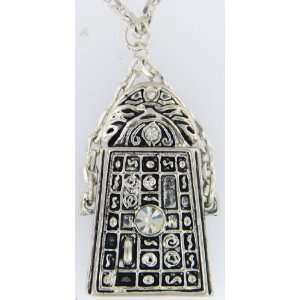   Silver Plate Pewter Pendants Necklace Austrian Crystal Jewelry