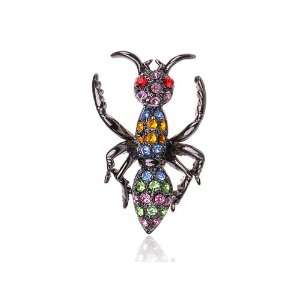  Designer Multi Crystal Rhinestone Colorful Pastel Big Ant 