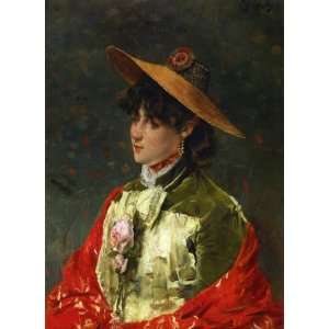 FRAMED oil paintings   Alfred Stevens   24 x 34 inches   Woman in a 