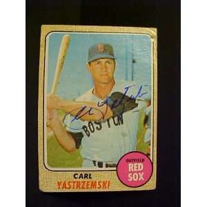 Carl Yastrzemski Boston Red Sox #250 1968 Topps Signed Autographed 