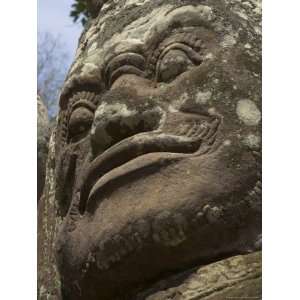  Stone Statuary of Human Face, Ta Prohm Temple, Angkor 