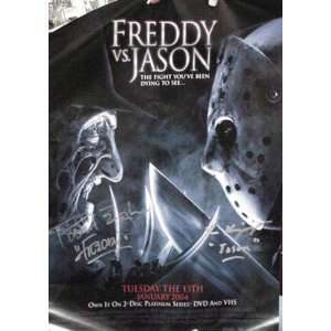  Freddy vs Jason signed mini DVD Poster 