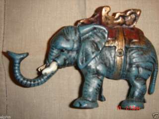 Vintage cast iron Elephant bank with swinging trunk.  