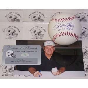  Pete Rose Signed Baseball   w/Hit King: Sports & Outdoors
