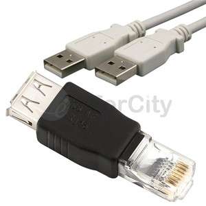 Type A USB to RJ45 Ethernet Adapter F/M+6Ft 1.8m Type A USB 2.0 Cable 