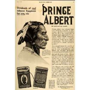 1916 Ad Prince Albert Tobacco Iron Tail Indian Nickel   Original Print 