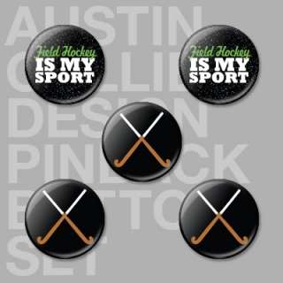 FIELD HOCKEY Pinback Buttons Pins   School Sports  
