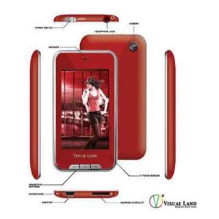 NEW Visual Land V Touch Pro 4GB Red MP3 Player  