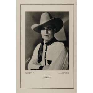  1927 Silent Film Star Ted Wells Cowboy Universal Print 