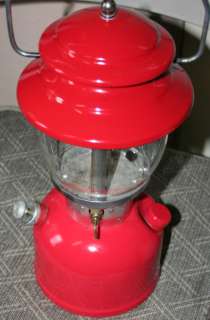 Vintage Coleman 200A195 Weatherproof Red Lantern w/Box and Spare Gas 