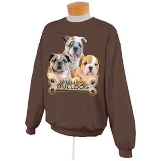 English Bulldog Puppies Bone KIDS JERZEES Sweatshirt 2 4,6 8,10 12 