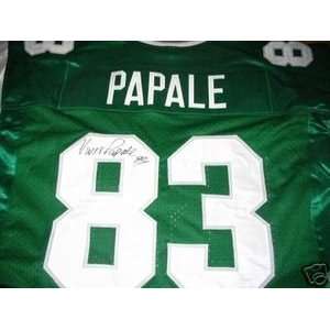 VINCE PAPALE AUTOGRAPHED GREEN EAGLES JERSEY INVINCIBLE (FOOTBALL)