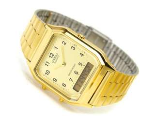 Original Casio Watch Dual Time Gold AQ 230GA 9 9B AQ230  