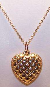 Avon Gold Tone Heart Pendant Necklace Gold Tone Chain  