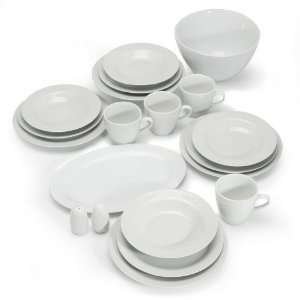Aida Loft 20 Piece Porcelain Dinnerware Set Service for 4, White 