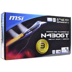 MSI GeForce GT 430 2GB DDR3 PCI Express PCIe DVI/VGA Video Card w/HDMI 