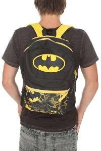 Batman Backpack Hood Hoodie with Ears NWT large size Black & Yellow 