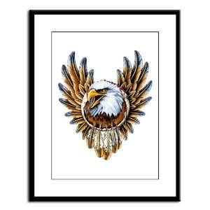  Large Framed Print Bald Eagle with Feathers Dreamcatcher 