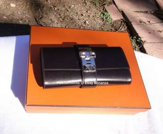 100% AUTHENTIC BNIB Hermes Medor Box 23 Chocolate PHW CLUTCH BAG TPF 
