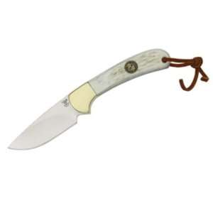   Elk Small Skinner Fixed Blade Knife with Elk Antler Handles Sports