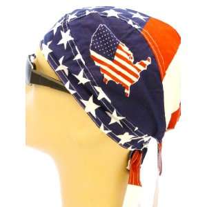  of America Bikers Cap, American Flag Medical Cap/Head Wrap/ Bandana 
