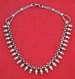 TRADITIONAL DESIGN HANDMADE SILVER NECKLACE CHOKER IND.  