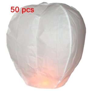  50pc Fire Sky Lantern (Kongming Lantern) White Sports 